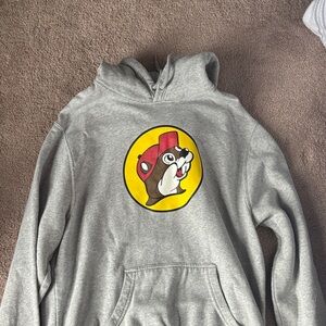 Gray Hoodie with Cartoon Logo